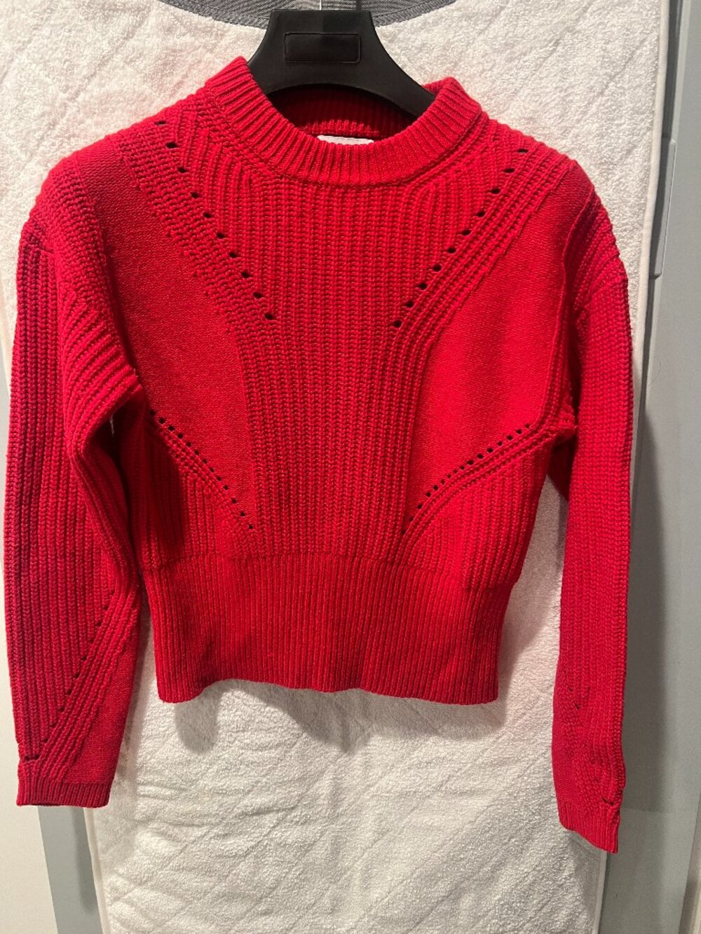 Red Tanya Taylor Eloisa Sweater Size Small Merino Wool